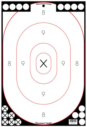 Birchwood Casey 34615 Shoot-N-C Reactive Target Self-Adhesive Paper Black/White 12"x18" Silhouette 5 Pack