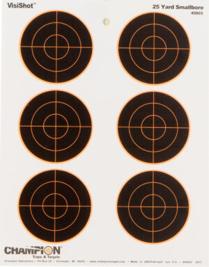 Champion Targets 45803 VisiShot  Bullseye Paper Hanging 25 yds Small Bore Rifle 8.50" x 11" Black/White 10 Pack