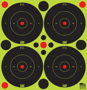 Pro-Shot 3BGREEN48 SplatterShot  Self-Adhesive Paper Black/Green 3" Bullseye 12Pack/48Targets