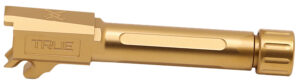 True Precision Inc TPP365BXTG Sig P365  9mm 3.10" Threaded Gold TiN Stainless Steel, Fits Sig P365/P365 SAS/P365X
