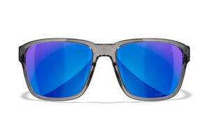 Wiley X AC6TRK09 Trek  M/L Blue Mirror Lens Polycarbonate Gloss Crystal Dark Gray Frame